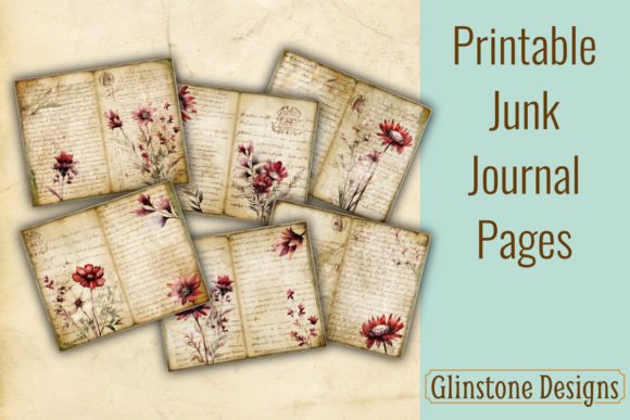 Download Burgundy Wildflowers Junk Journal Pages - Premium Resources