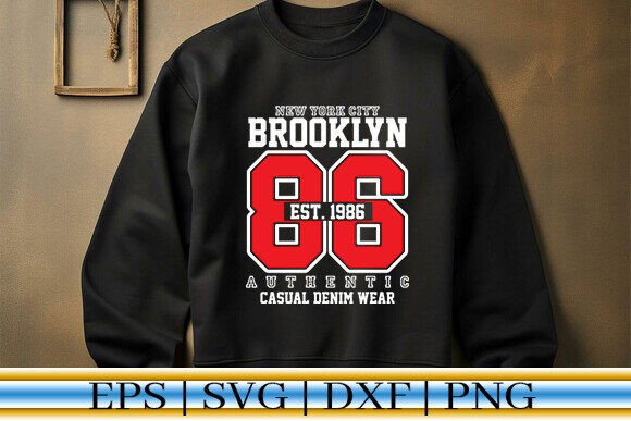 Download Brooklyn 86 NYC Streetwear T-Shirt PNG - Wear Collection