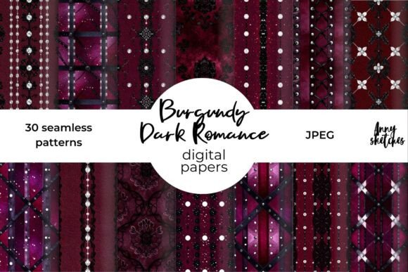 Download Burgundy Dark Romance Seamless Pattern - Burgundy Collection