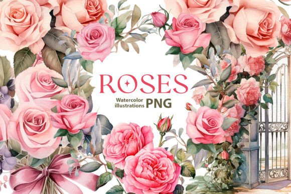 Download Watercolor Vintage Roses Cliparts - Rose Collection