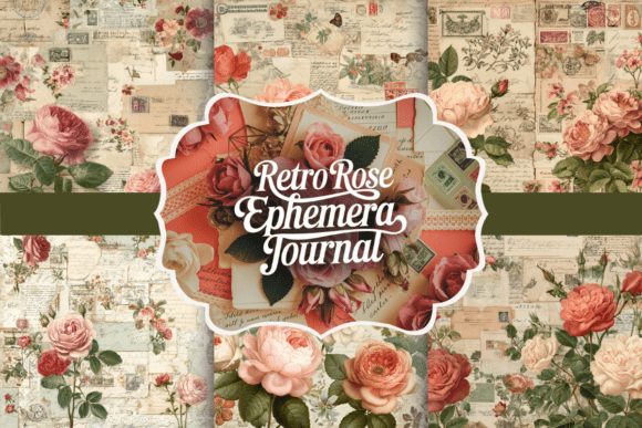 Download Retro Rose Ephemera Journal - Rose Collection