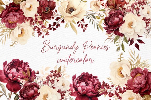 Download Burgundy Flowers Clipart Watercolor Png - Premium Resources