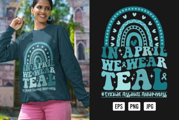 Download In April We Wear Teal T Shirt Design - Wear Collection