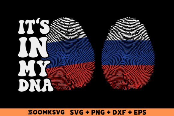 Download It's in My DNA Russia Flag Fingerprint - Dna Collection