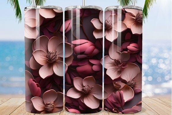 Download Burgundy Blooms Tumbler Artistry - Burgundy Collection