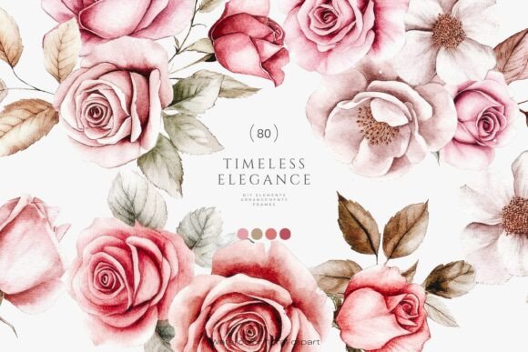 Download Vintage Roses Elegant Florals Set - Rose Collection