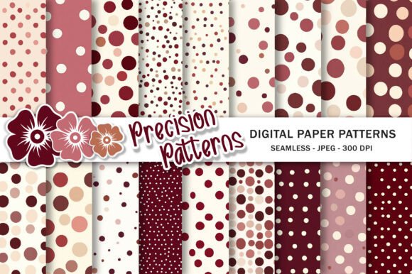 Download Burgundy Pink Polka Dot Digital Paper - Burgundy Collection