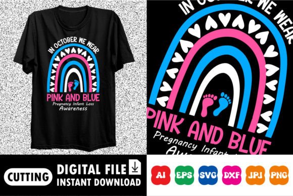 Download In October We Wear Pink and Blue Shirt - Wear Collection